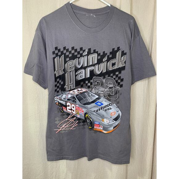2000s Kevin Harvick NASCAR Racing Motor Sports All Over Print Graphic Shirt L - Picture 1 of 4